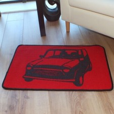 New Mini Car 50cm x 80cm Gel Backed Mat Rug Red