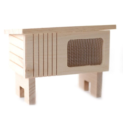 Dolls house bare wood rabbit - house,