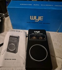 wye mirco cassette tape voice recorder player  play back and voice record boxed