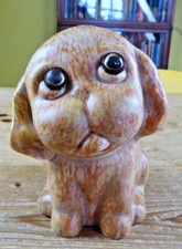 Vintage 1930's Art Deco Crown Devon Orange Mottled 7" Bonzo Dog Figure