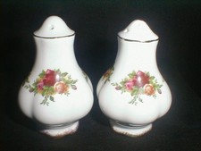 Royal Albert China Old Country Roses Vintage Salt & Pepper Pots Shakers Cruet