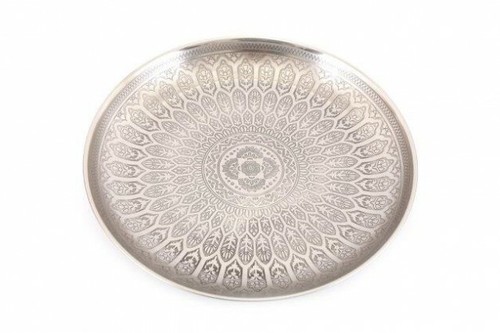 Silver decorative etched large - silver,