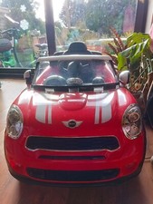Kids children electric ride on car mini Cooper barely used £180 free gift