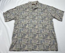 Tori Richard Shirt Mens XL Cotton Lawn Button Hawaiian Pineapple Palm Tree Hut