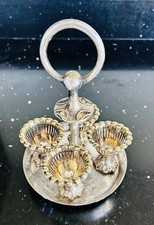 Antique Silver Plate Egg Cruet Set for 4 OC2