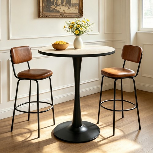 Modern travertine look round - modern,