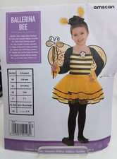Girl's Amscan Ballerina Bee Fancy Dress Costume 3-4 Years Leotard Dress Used F1