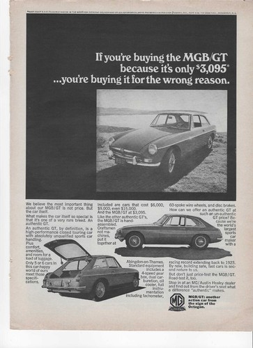 Orig 1967 mgb gt - orig., mg