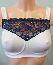 Modesty Panel - Blue Lace Bra Insert - Instant Camisole Chest Cover Up