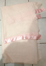 Vintage Baby Pink Cellular Knit Style Blanket Bedspread Cover Winter