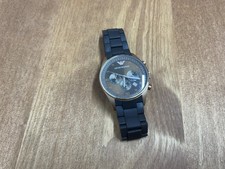 GENUINE EMPORIO ARMANI AR5890 BROWN & ROSE GOLD SILICONE STRAP MENS WATCH