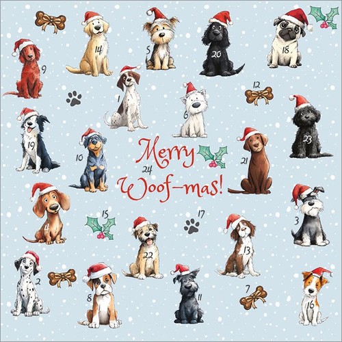 Dogs advent calendar card - dogs, card/