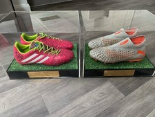 Football Boot Display Case for Pair of Boots Personalised with Artificial Grass