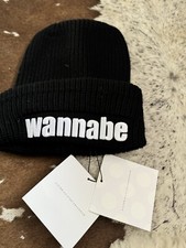 New VICTORIA BECKHAM Ladies Black Spice Girls WANNABE Merino Wool Mix Beanie Hat