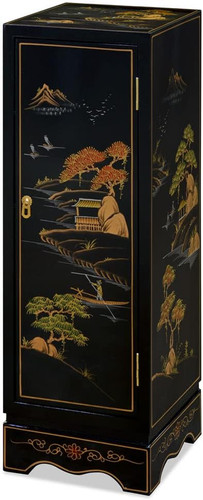 Black lacquer chinoiserie - black,
