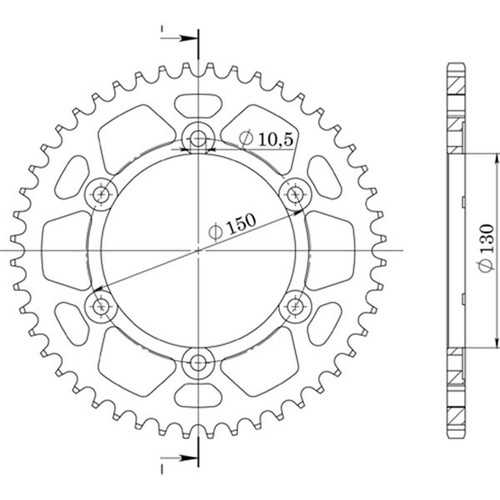 Aluminum sprocket p530 d39 - sprocket,
