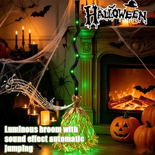 Animated witches broom - 35",
