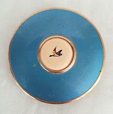 Vintage blue enameled brass