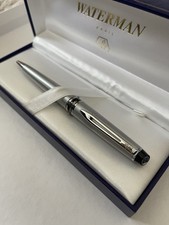 Waterman Expert Stainless Steel Chrome Ballpoint Pen – Made in France, boxed