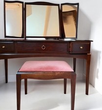 Stag Minstrel 3 Drawer Dressing Table with stool mirror full set upcycle 