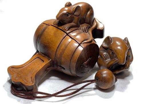 Boxwood inro mouse mallet - boxwood,