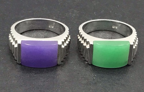 Two jade rings green and - two,