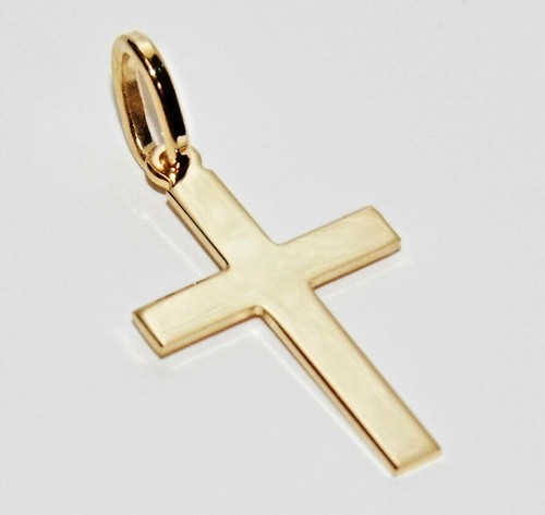 9ct yellow gold plain cross - 9ct,