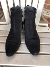 Dior Homme Zip Chelsea Ankle Boots 16EBM Suede with Leather Finish Size UK 7 1/2
