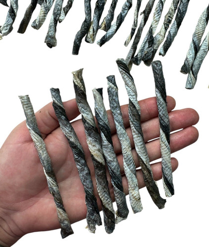 Air dried fish skin twists - dried,