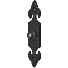 Fleur de Lys Bell Push - 120 x 35mm - Antique Black Iron - BELL NOT INCULDED