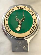 VINTAGE EAST AFRICAN WILD LIFE SOCIETY CAR BADGE MADE BY RENAMEL
