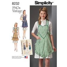 SIMPLICITY 8232 1940's APRONS