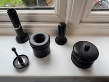 Collectable Antique Ebony 5  Piece Dressing table set silver hallmarked tags