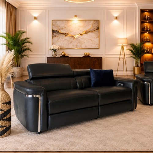 Luxury power recliner leather - power,