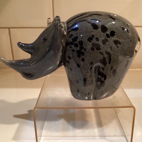 Art glass rhino - art,