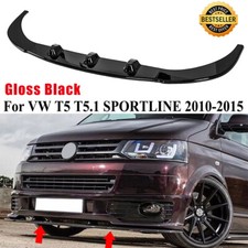 Lower Front Splitter Bumper Lip Spoiler Black For VW T5 T5.1 SPORTLINE 2010-2014