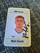 Signed Matt Smith MK Dons Football Card 2022/23