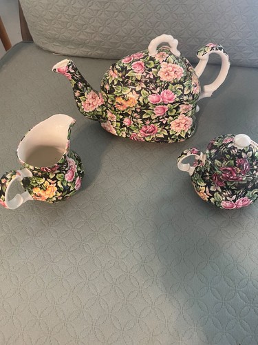 Crownford black chintz floral - crownford,