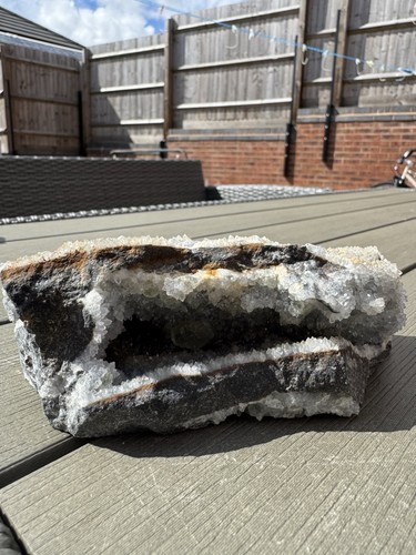 Large quartz geode with - large,