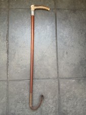 Antique Riding Crop, Silver Band and Horn Handle