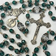 Irish rosary emerald green - irish,