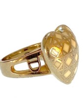VINTAGE DIOR RING SIZE O GOLD TONE CD LOGO SIDE ICONIC BRAND EXCELLENT CONDITION