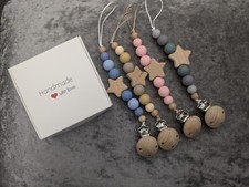Wooden baby dummy clips - wooden,
