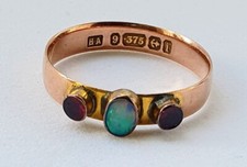 Antique Opal And Garnet 9ct Rose Gold Ladies Ring Cc:1883.