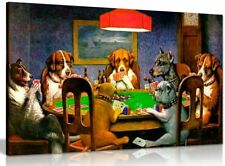 Pokers Dogs Playing Cards C. M. Coolidge Canvas Wall Art Picture Print