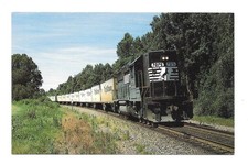 Norfolk Southern Railroad Triple Crown Roadrailer Train Rudd NC Postcard
