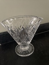 A Stuart Crystal Large Cut Lead Crystal Fan Vase