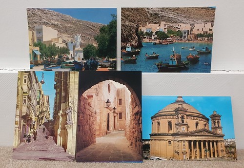 Five vintage malta postcards - vintage,