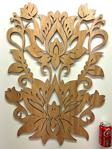 Large laser cut wood lotus - large,