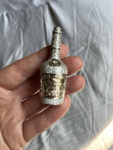 Large silver whisky bottle - whisky,